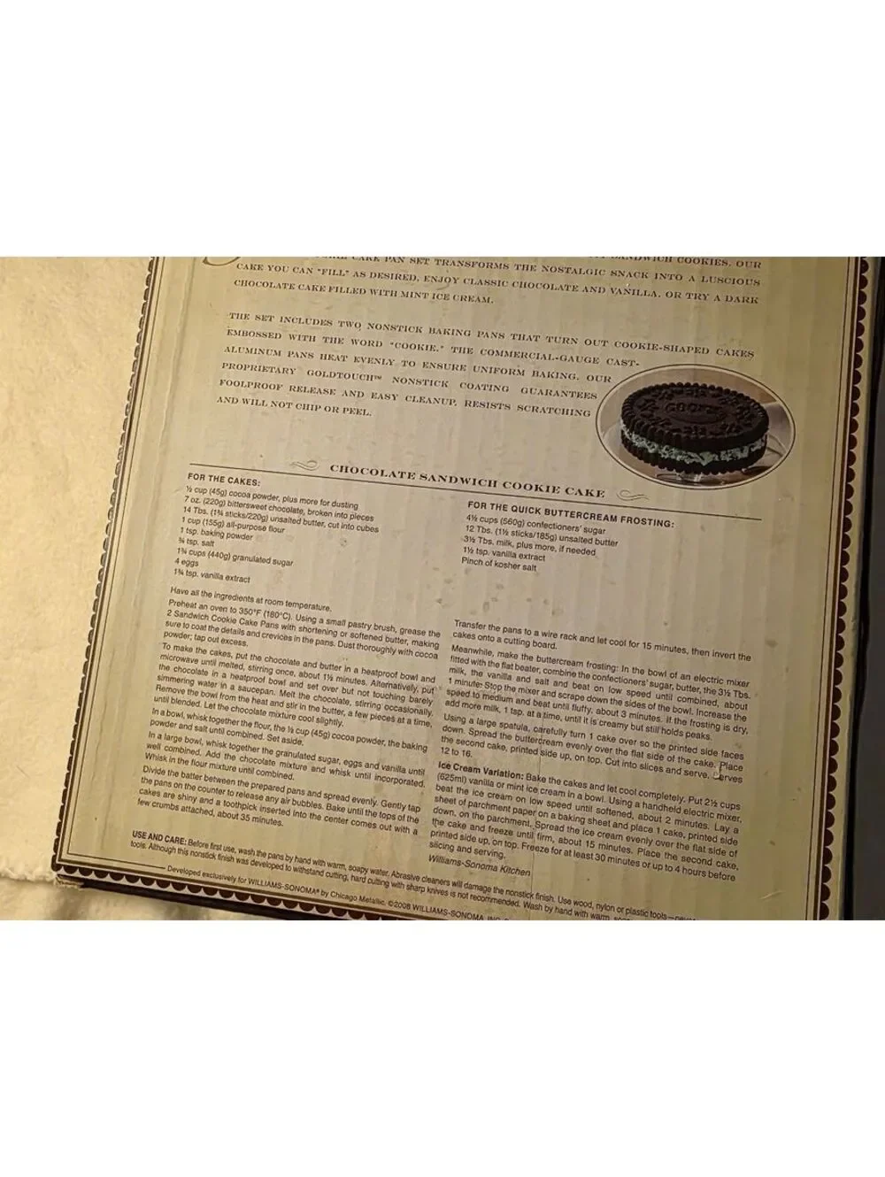 Williams Sonoma Sandwich Cookie Cake Pan Set 2 Piece
